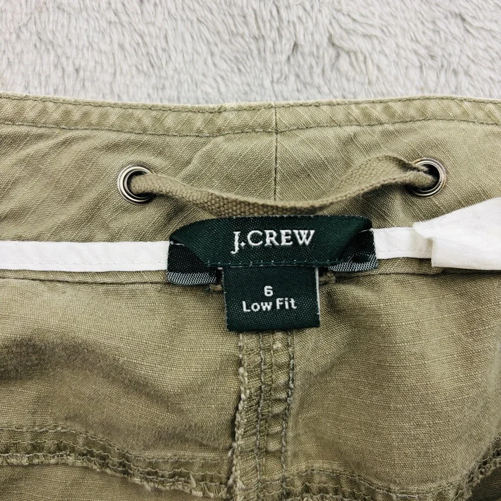 VTG Y2K J Crew Low Fit Shorts Womens 6 Olive Green Cotton Casual Utility Pockets